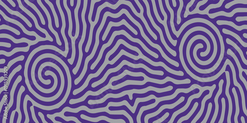 Abstract Reaction-Diffusion Pattern with Spirals and Wavy Lines.
