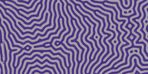 Abstract Reaction Diffusion Pattern in Purple and Grey.