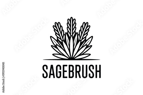 Sagebrush logo icon with green leaves and text on a pale background