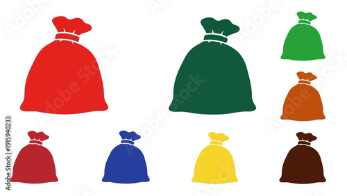 Collection of Colorful Gift Bags and Sacks for Presents and Rewards