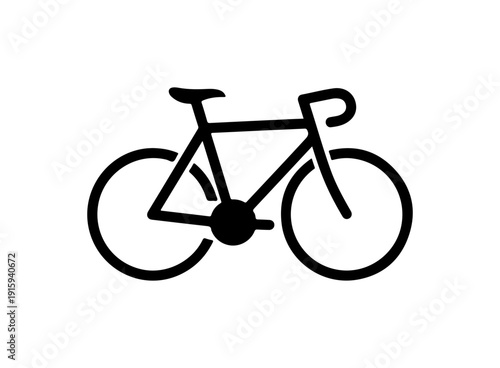 A simple line drawing of a bicycle