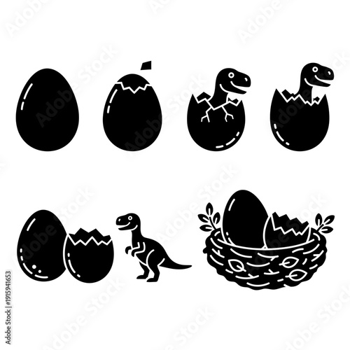 Dinosaur Hatching From Egg: Life Cycle Stages