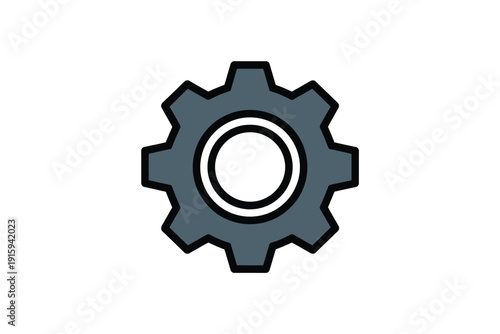 Gear icon vector illustration for settings and configuration