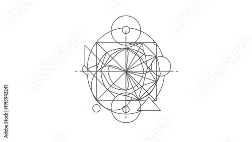 Geometric Sacred Geometry Symbol, Sacred Geometry, Mystical Symbol, Esoteric, Alchemy, Occult