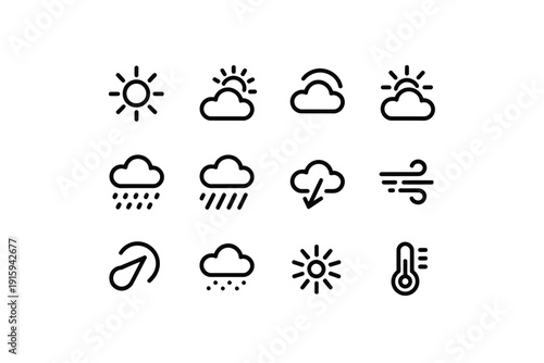 Weather icons set for digital and print applications