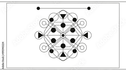 Sacred Geometry Symbol, Metatron's Cube, Spiritual Enlightenment, Mystical Design