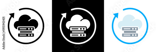 Backup Icon Set Glyph vector Illustration 