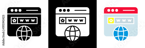 Domain Icon Set Glyph vector Illustration 