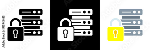 Security Lock Icon Set Glyph vector Illustration 