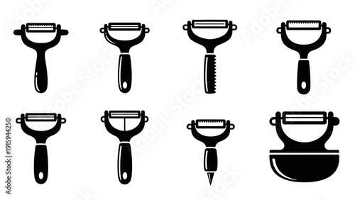 Set of Kitchen Peelers: Various Types for Fruit and Vegetable Preparation