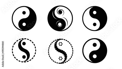 Yin Yang Symbol Collection: Diverse Designs of Balance and Harmony