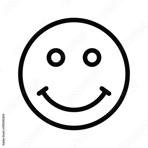 Simple black smiley face on white background