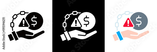 Debt Icon Set Glyph vector Illustration 