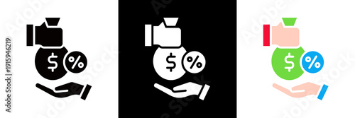 Loan Icon Set Glyph vector Illustration 