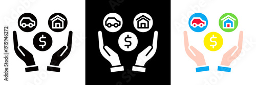 Asset Icon Set Glyph vector Illustration 