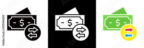 Cashflow Icon Set Glyph vector Illustration 