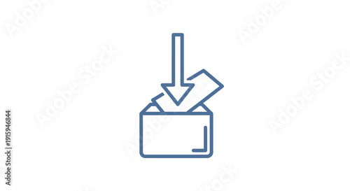 Incoming mail icon: Envelope being dropped into a mailbox or inbox