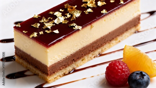 Wallpaper Mural 白背景の金箔付き高級デザートプレート Torontodigital.ca