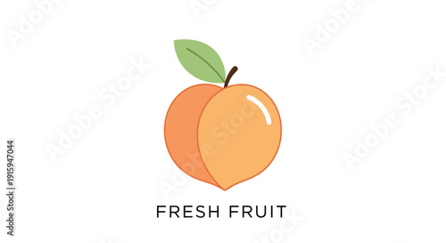 Fresh and juicy peach fruit with a vibrant green leaf.