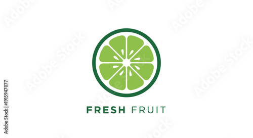 Fresh Fruit Logo Design with Green Citrus Slice.