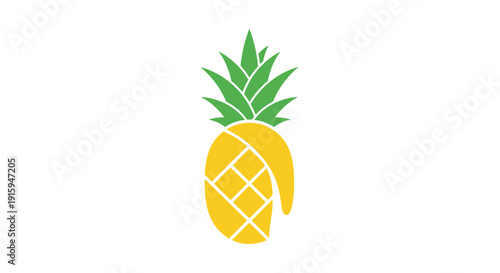 Stylized Pineapple Grenade Illustration with Vibrant Colors.