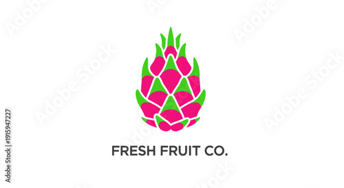 Vibrant Dragon Fruit Logo for Fresh Fruit Co. Branding.