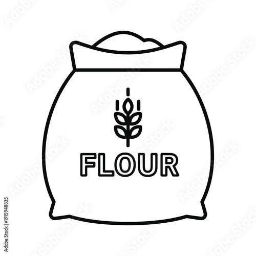 Flour bag with wheat icon