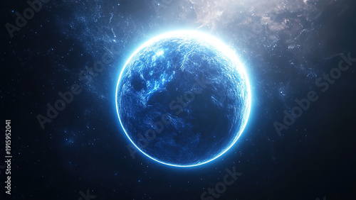blue sun circle energy light background