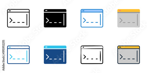 Prompt icons set multiple style collection. Editable stroke 

