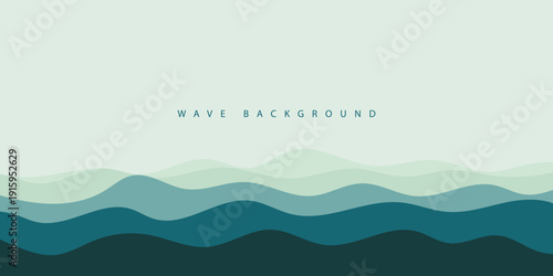 Abstract layered blue wave background illustration