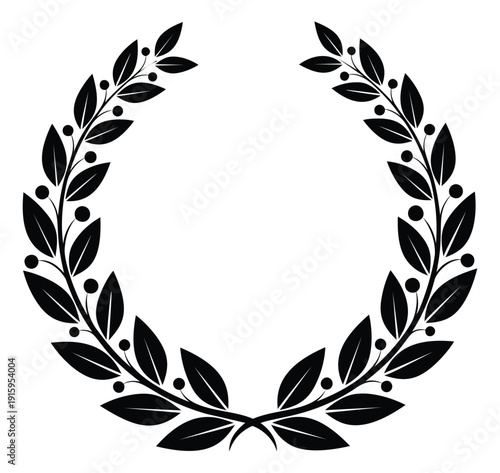 Classic illustration of a laurel wreath symbolizing victory and achievement for award ceremonies