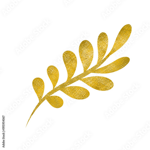 golden autumn leaves with glitter 