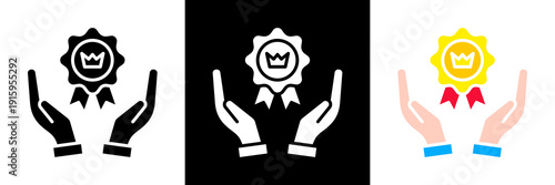 Brand Recognition Icon Set Glyph vector Illustration 