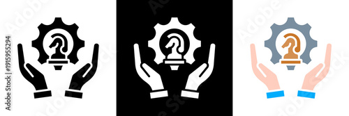 Strategic Icon Set Glyph vector Illustration 