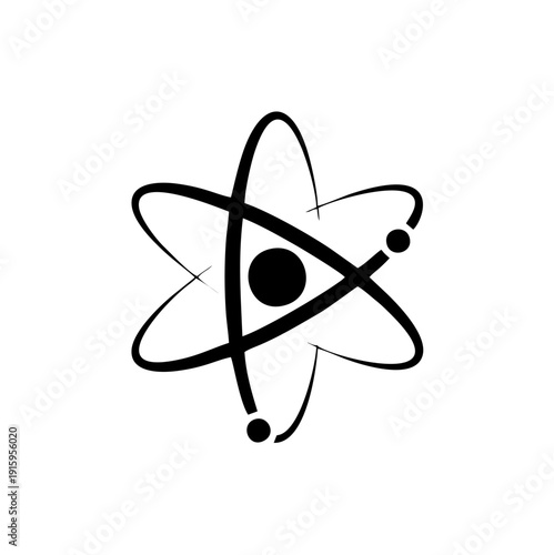 Science atom nuclear energy icon.