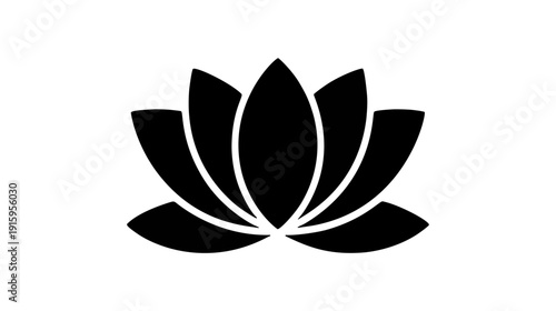 Abstract Black lotus flower vector illustration