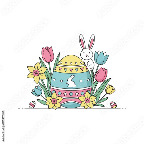 Simple Paskah Ornamen Vector Designs for Easter Celebrations