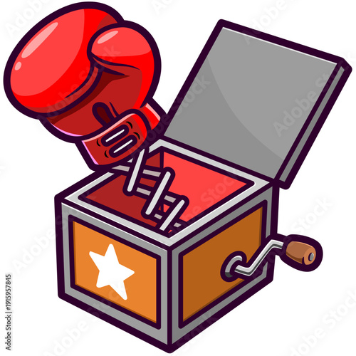 prank box cartoon sticker illustration