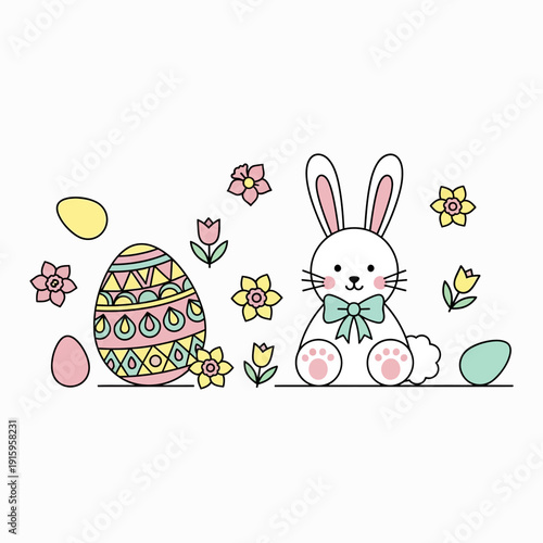 Simple Paskah Ornamen Vector Designs for Easter Celebrations