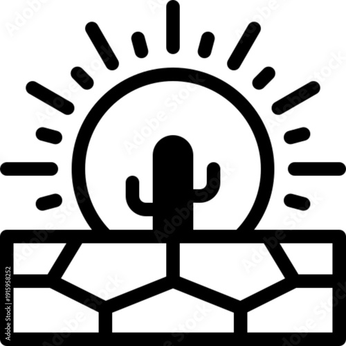 Drought water scarcity icon