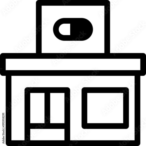 Drugstore pharmacy shop building