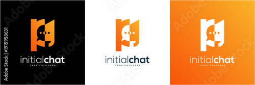 Modern Letter P initial with Chat Bubble Logo Design Template. Abstract Tech Communication and Consulting vector icon concept.