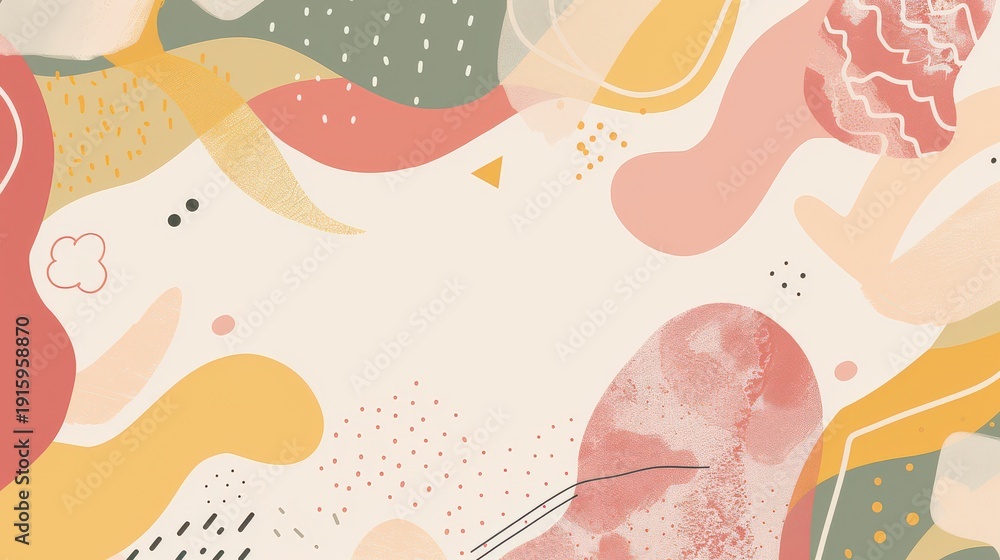 Fototapeta premium Abstract art with pastel shapes and textures.