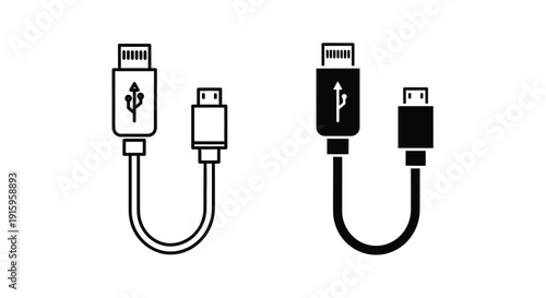 Two usb cables with different connectors on a for electronic devices