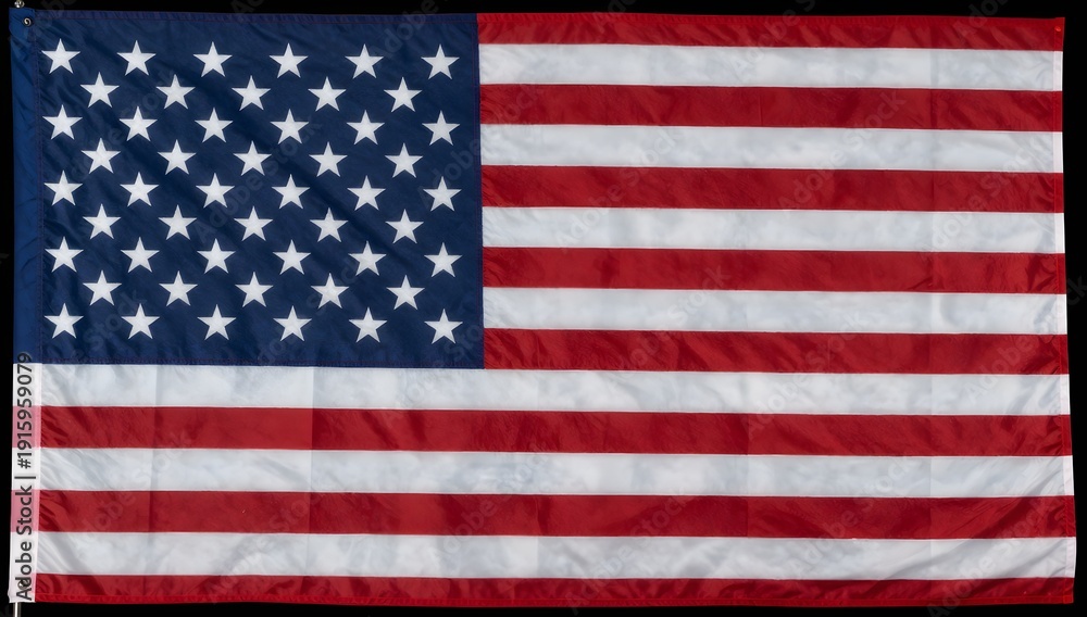 Obraz premium United states of america flag shows red and white stripes with blue canton