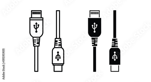 Four different usb type c cables with various connectors and colors