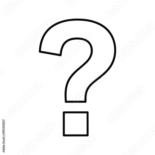 Simple black and white illustration of a question mark