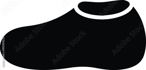 Black silhouette of a baby shoe or clog footwear children