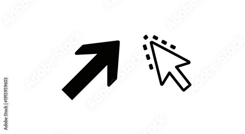 Cursor Icon and Arrow Pointer - Digital Selection and Direction