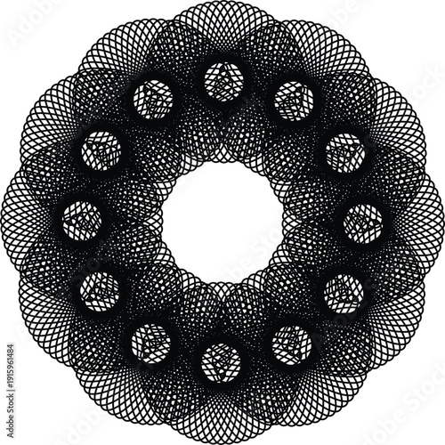abstract background made of black spirographs